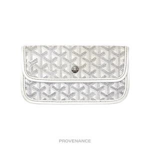 🔴 Goyard St. Louis Pouch Wallet - White Goyardine